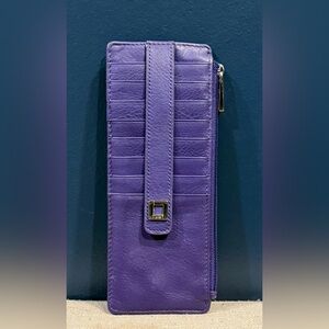 Lodis Genuine Purple Leather Julia Long Stacker for Cards